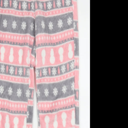 Matalan Womens Pink Geometric  Trousers  Size S L29 in - Christmas Prints Loungewear