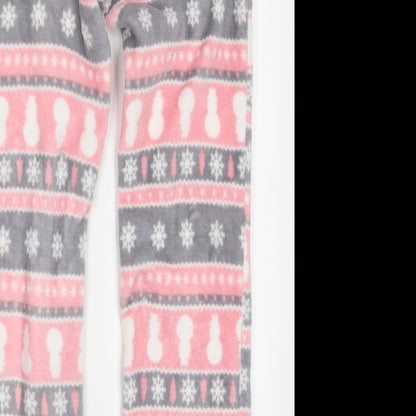 Matalan Womens Pink Geometric  Trousers  Size S L29 in - Christmas Prints Loungewear