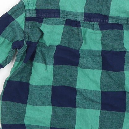 Baby Gap Boys Green Plaid  Basic Button-Up Size 4 Years