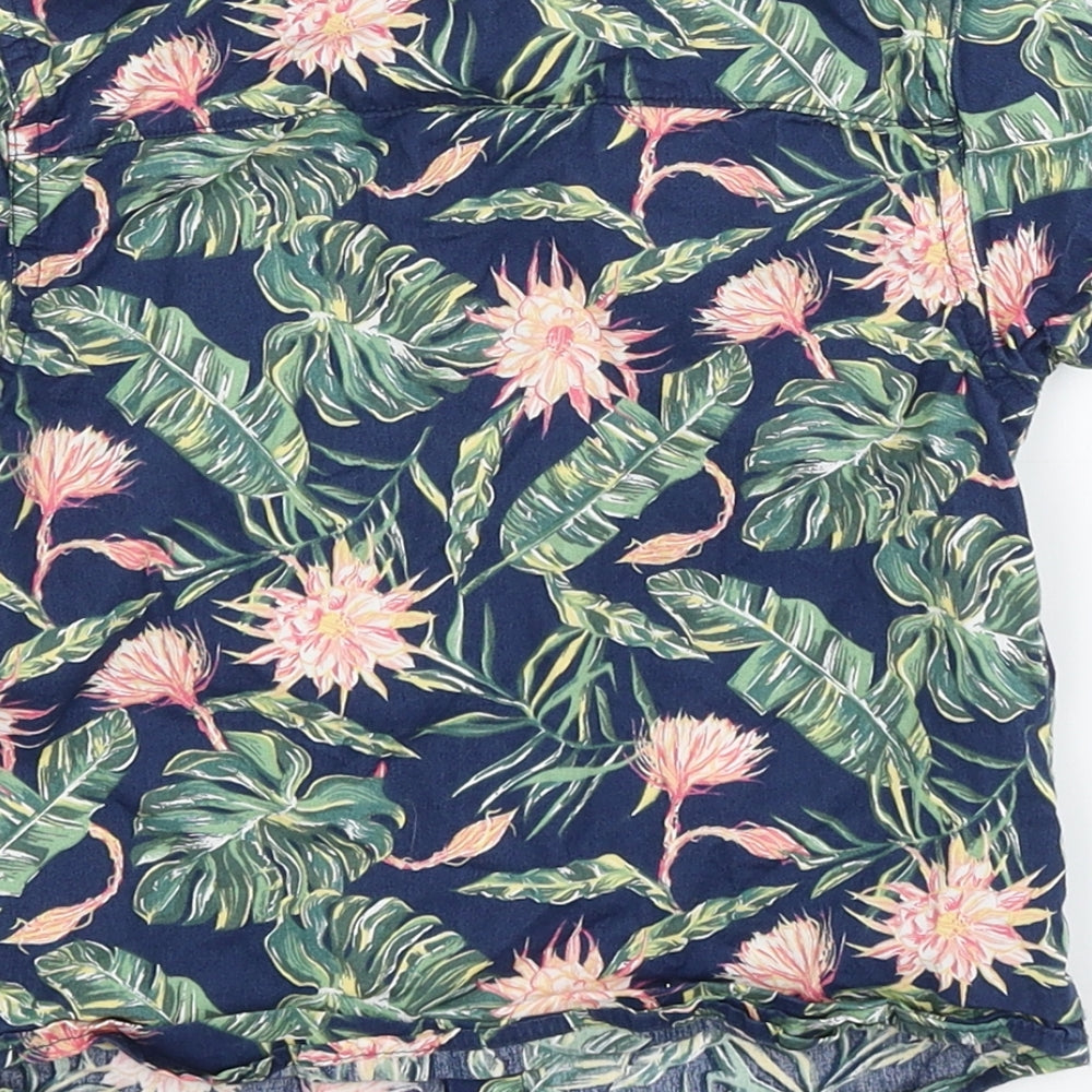 Primark Boys Blue Floral  Basic Button-Up Size 3-4 Years