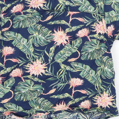 Primark Boys Blue Floral  Basic Button-Up Size 3-4 Years