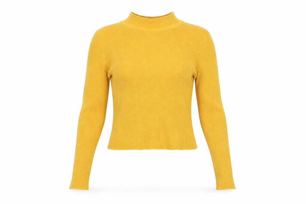 Womens UK Size 6 Select Yellow Basic T-Shirt