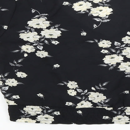 Womens UK Size 4 Divided Black Cropped Blouse