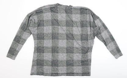 George Womens Grey Check  Cardigan Jumper Size S