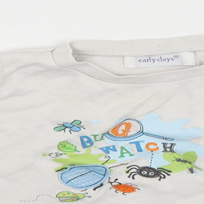 Early Days Baby White   Basic T-Shirt Size 12-18 Months  - bug watch