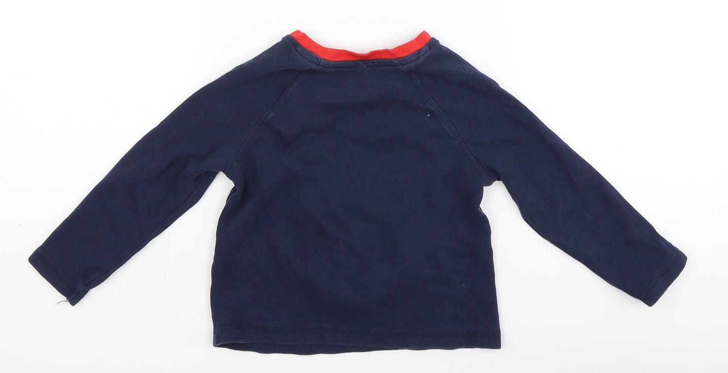 George Baby Blue   Basic T-Shirt Size 9-12 Months  - reindeer