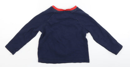George Baby Blue   Basic T-Shirt Size 9-12 Months  - reindeer
