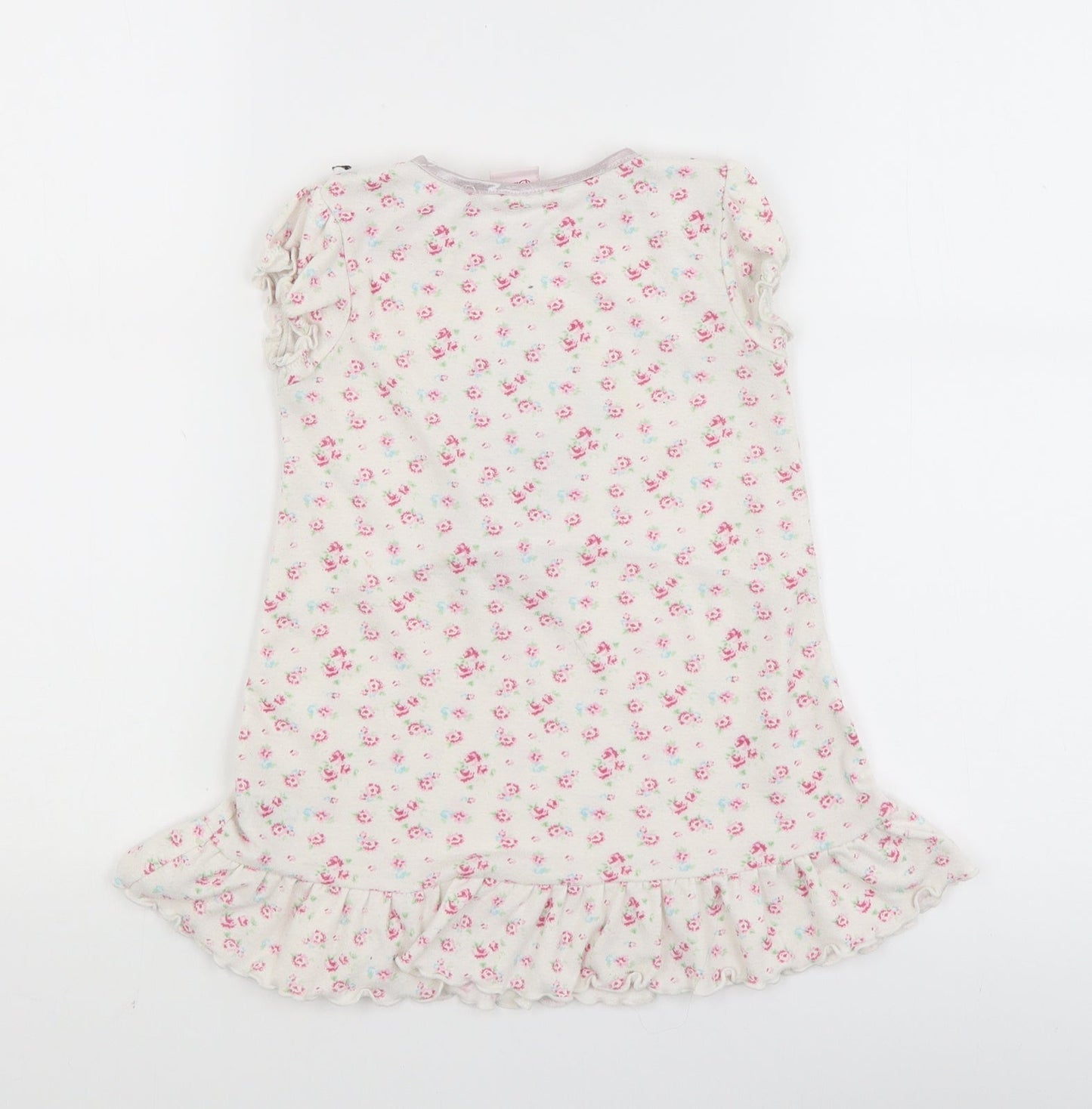 Disney Girls White Floral  T-Shirt Dress  Size 2-3 Years  - minnie mouse