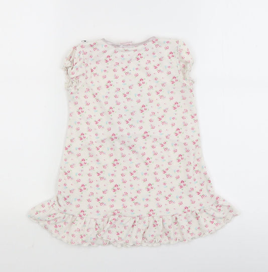 Disney Girls White Floral  T-Shirt Dress  Size 2-3 Years  - minnie mouse