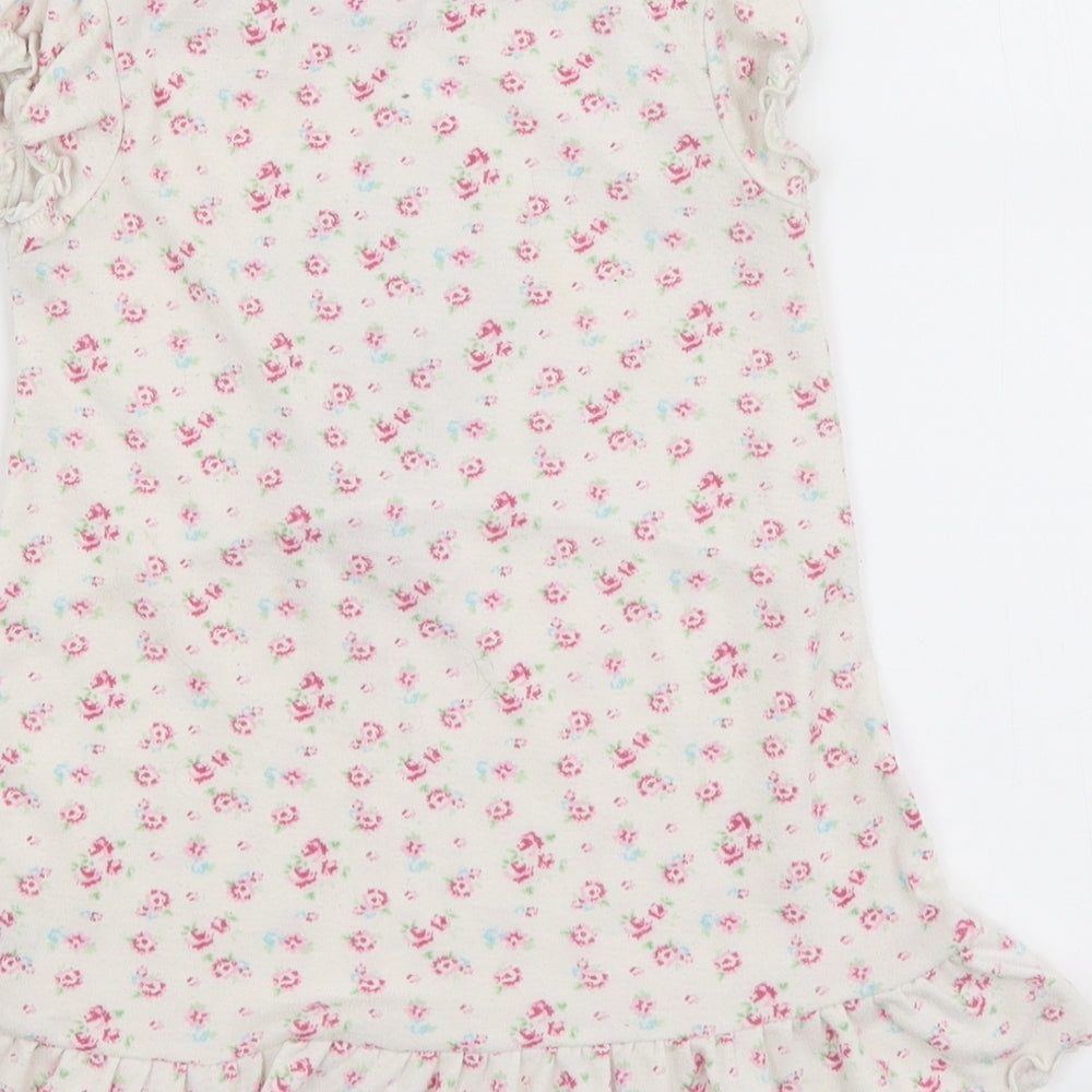 Disney Girls White Floral  T-Shirt Dress  Size 2-3 Years  - minnie mouse