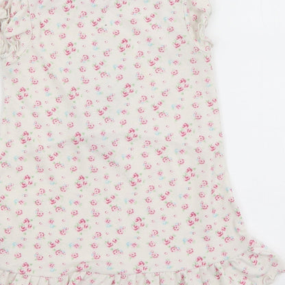 Disney Girls White Floral  T-Shirt Dress  Size 2-3 Years  - minnie mouse