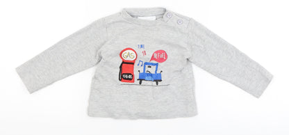Early Days Baby Grey   Basic T-Shirt Size 12-18 Months  - time to refuel