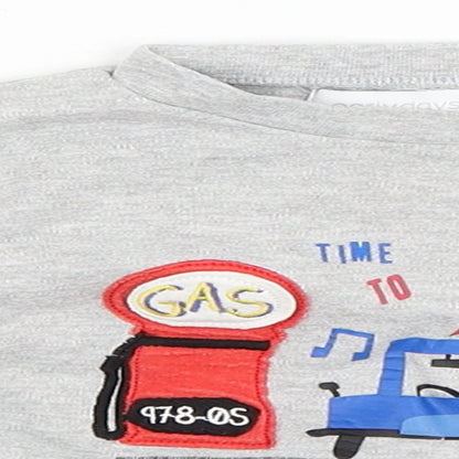 Early Days Baby Grey   Basic T-Shirt Size 12-18 Months  - time to refuel