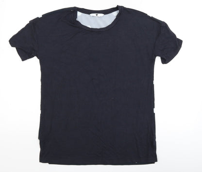 Womens UK Size 8 Very Blue Basic T-Shirt