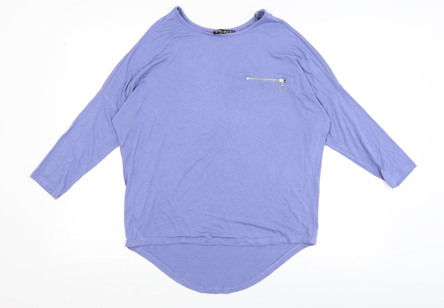 Womens UK Size 8 Select Purple Basic T-Shirt