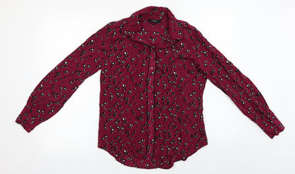 Womens UK Size 8 NEXT Purple Basic Button-Up