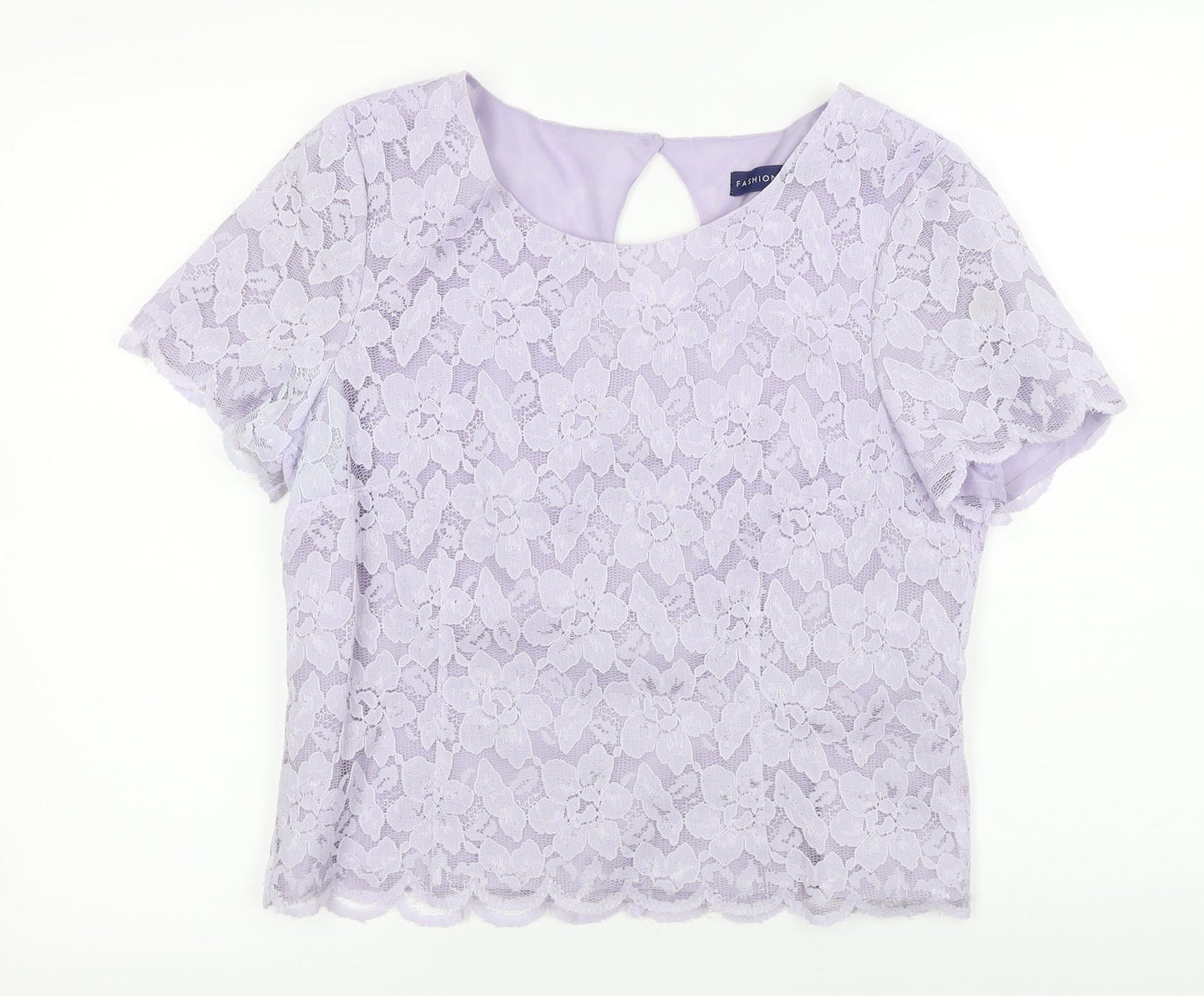 Womens UK Size 14 Fashion Purple Basic T-Shirt