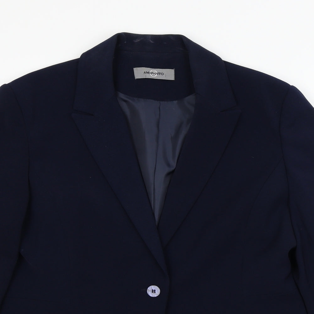 Womens UK Size 14 AMARANTO Regular Blue Blazer