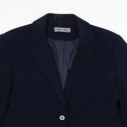 Womens UK Size 14 AMARANTO Regular Blue Blazer
