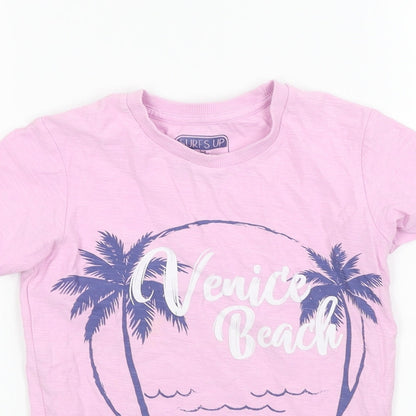 surfs up Girls Pink   Basic T-Shirt Size 5 Years