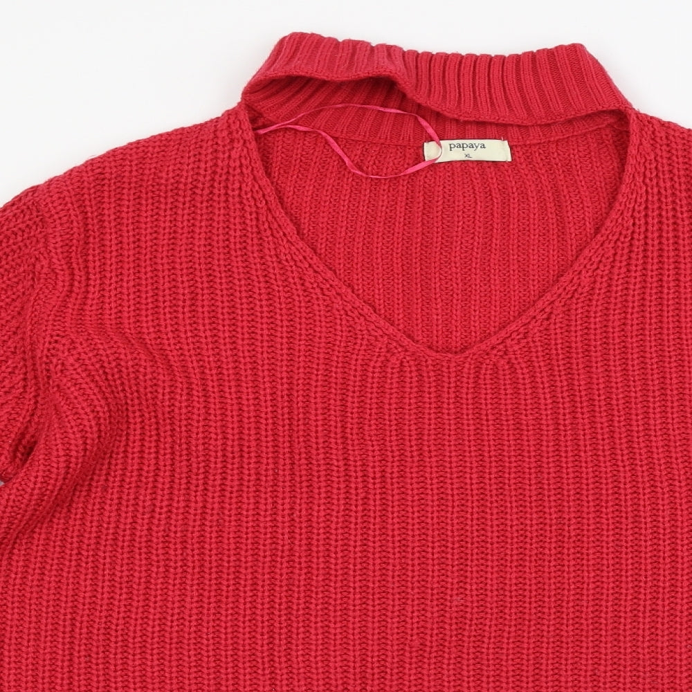 Papaya Womens Orange   Pullover Jumper Size XL