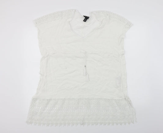 Womens UK Size M New Look White Basic T-Shirt