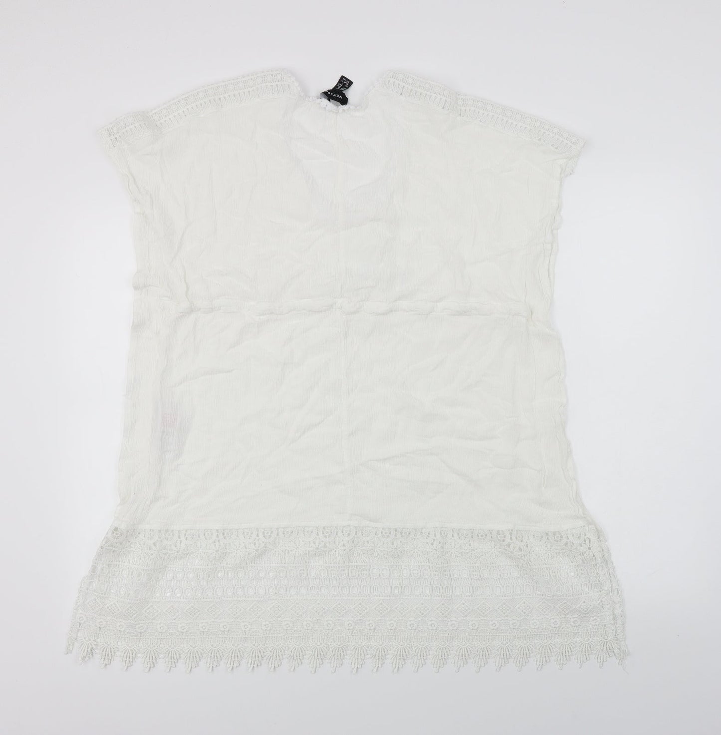 Womens UK Size M New Look White Basic T-Shirt