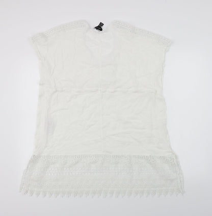 Womens UK Size M New Look White Basic T-Shirt
