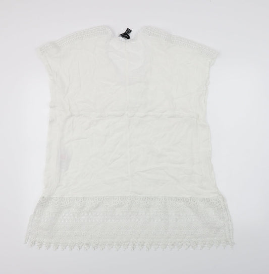 Womens UK Size M New Look White Basic T-Shirt