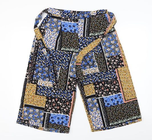 Primark  Womens Black Floral  Trousers  Size 10 L20 in