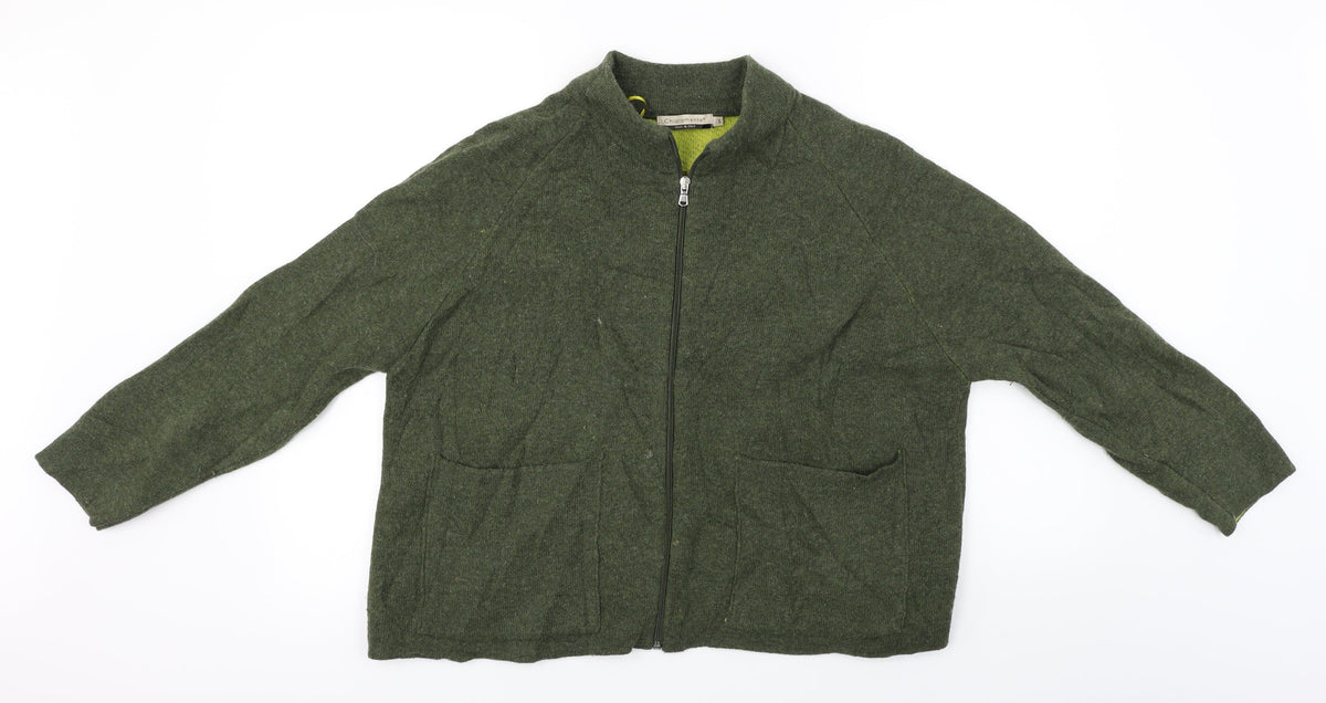 Chiaramente  Womens Green   Full Zip Jumper Size S