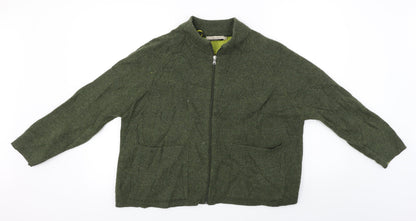 Chiaramente  Womens Green   Full Zip Jumper Size S