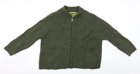 Chiaramente  Womens Green   Full Zip Jumper Size S
