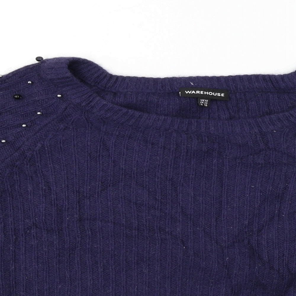 Warehouse  Womens Blue   Pullover Jumper Size 10