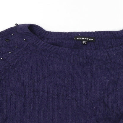 Warehouse  Womens Blue   Pullover Jumper Size 10