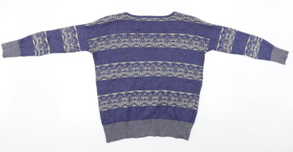 Millenium  Womens Purple Floral  Pullover Jumper One Size