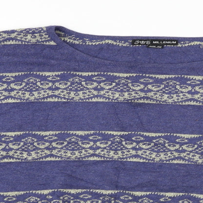 Millenium  Womens Purple Floral  Pullover Jumper One Size