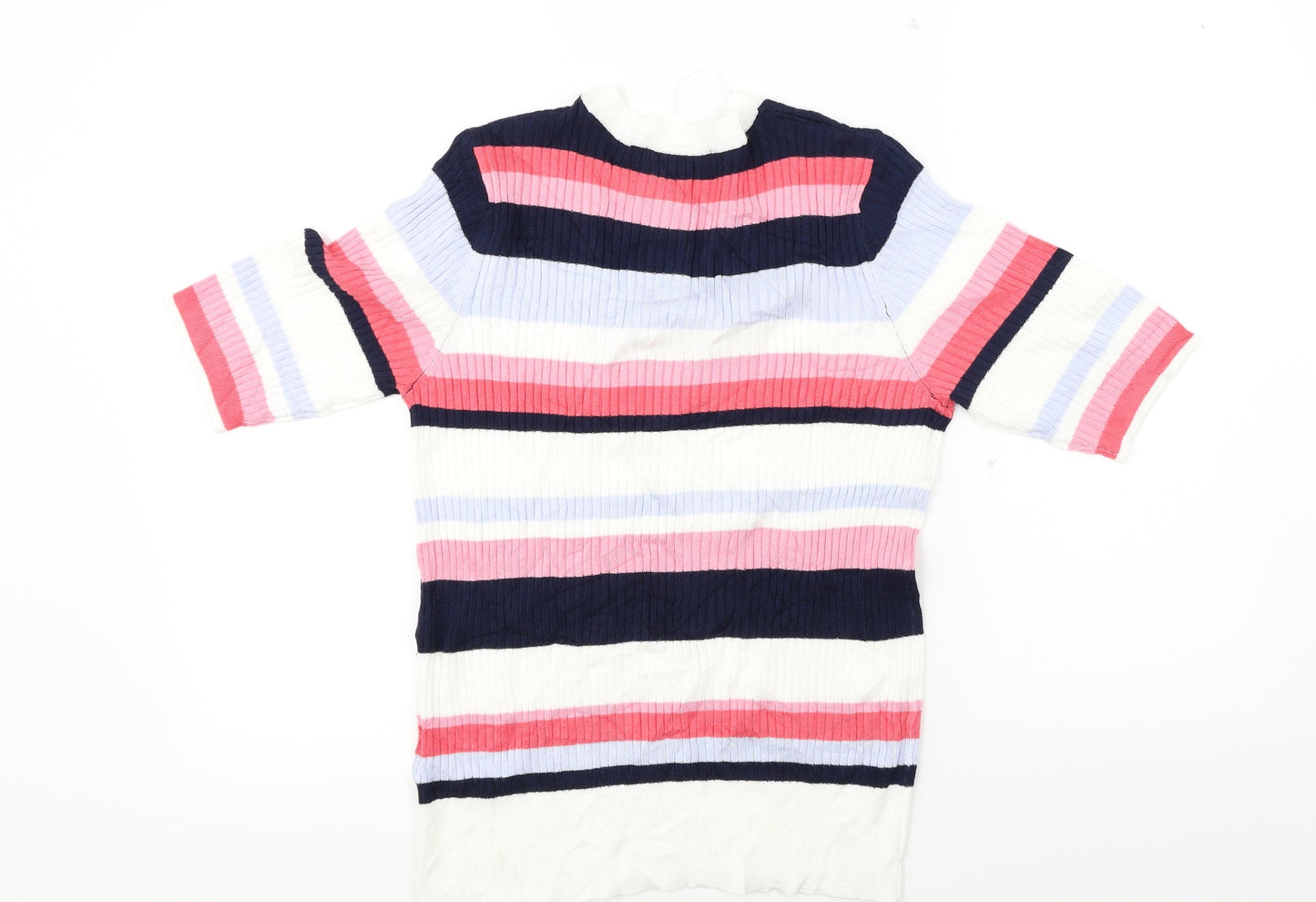 Marks and Spencer Womens White Striped  Pullover Jumper Size 12