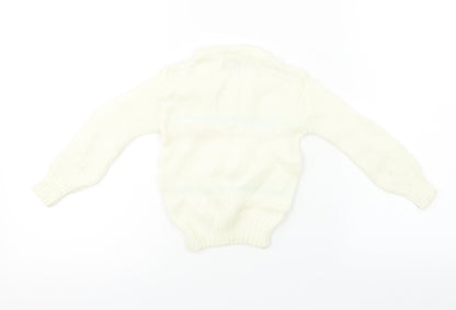 Preworn  Girls Ivory   Pullover Jumper Size 2-3 Years