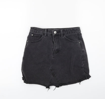 Primark Womens Black  Denim Mini Skirt Size 6
