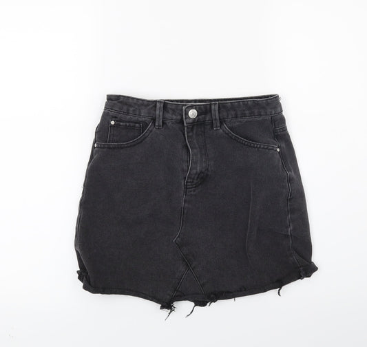 Primark Womens Black  Denim Mini Skirt Size 6