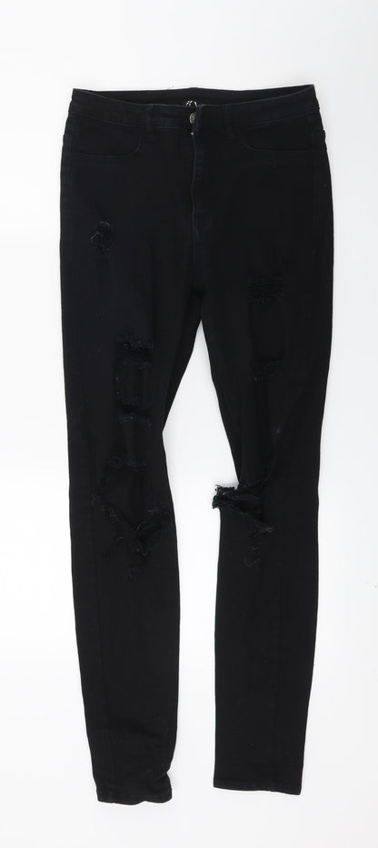 Womens UK Size 10 Divided Regular Fit Skinny Black Jeans