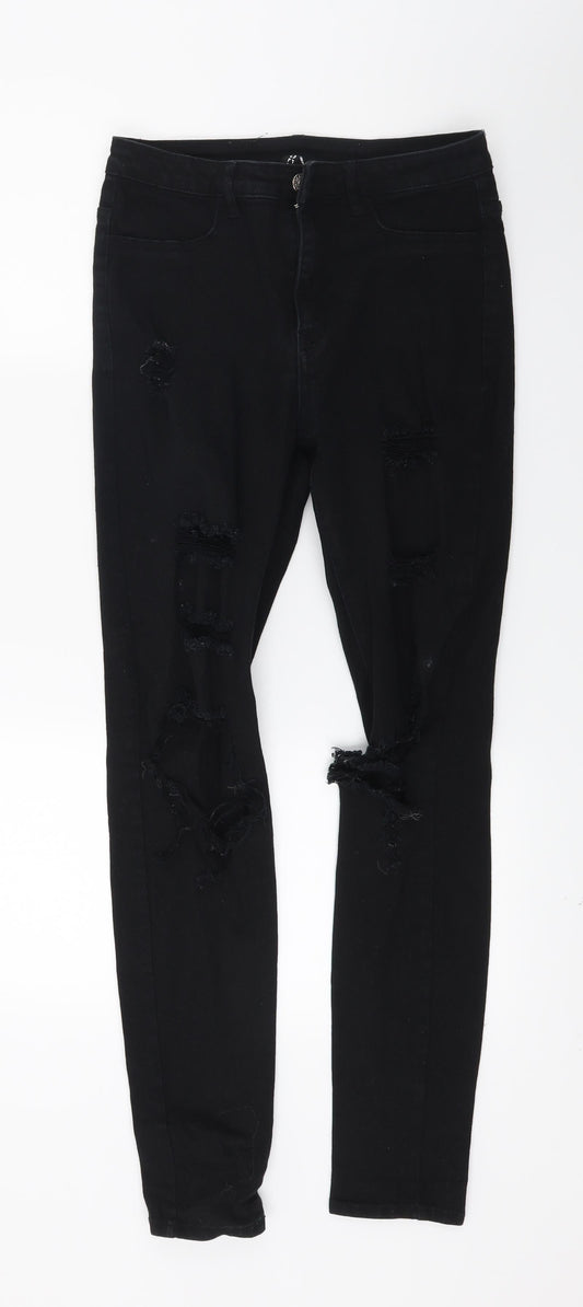 Womens UK Size 10 Divided Regular Fit Skinny Black Jeans