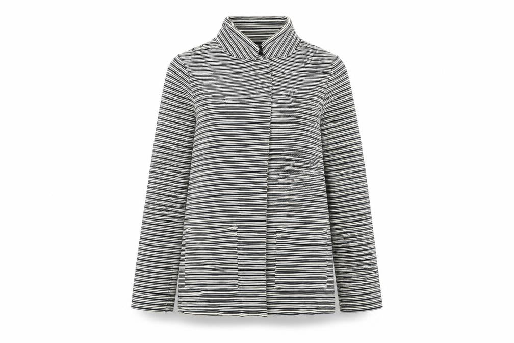 Marks & Spencer Womens White Striped  Jacket  Size 12