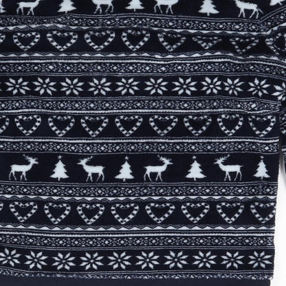 Love to lounge Womens Blue Solid Fleece Top Pyjama Top Size XS  - Reindeer