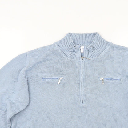 H&M Womens Blue  Knit Henley Jumper Size 12