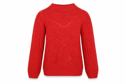 Moda Womens Red  Knit Pullover Jumper Size S