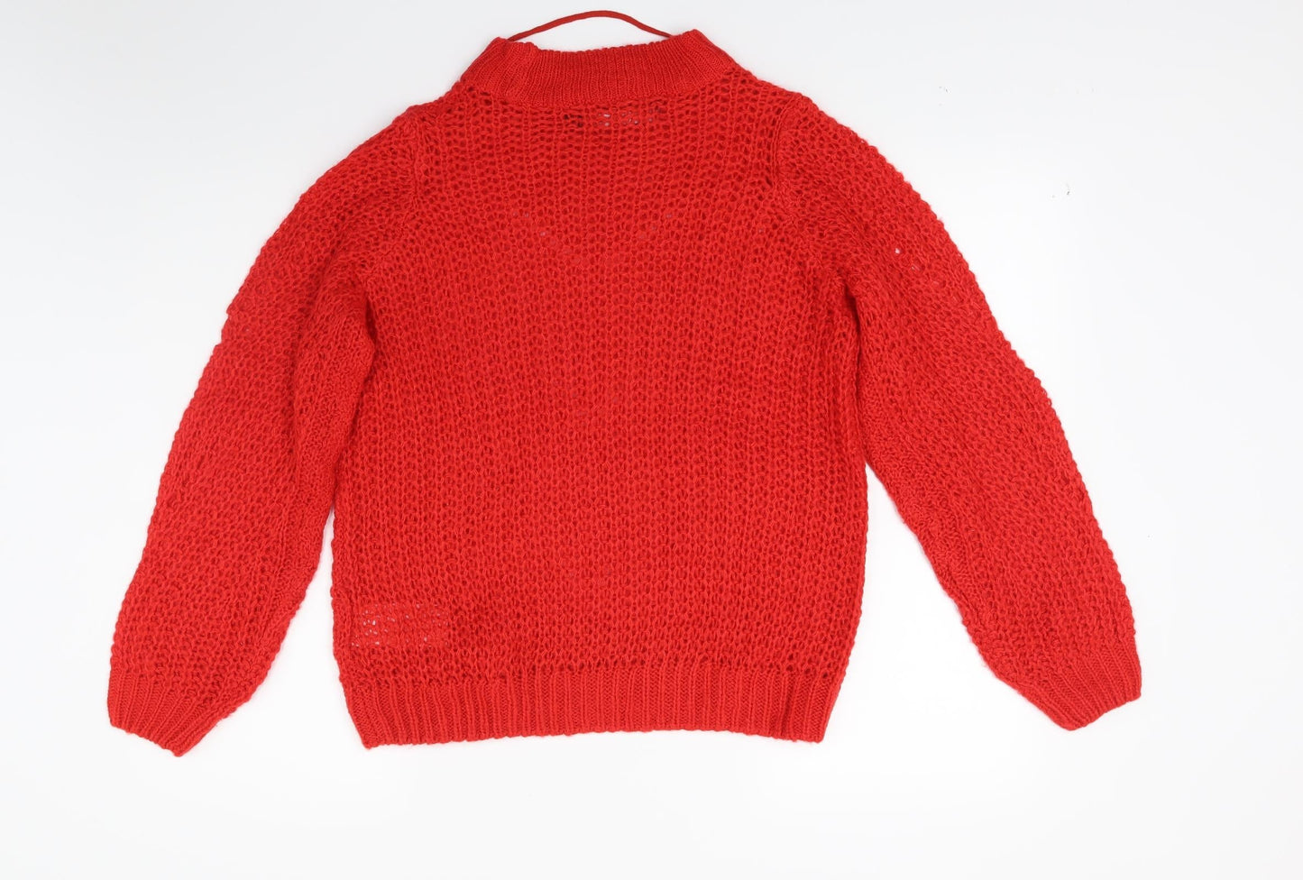 Moda Womens Red  Knit Pullover Jumper Size S