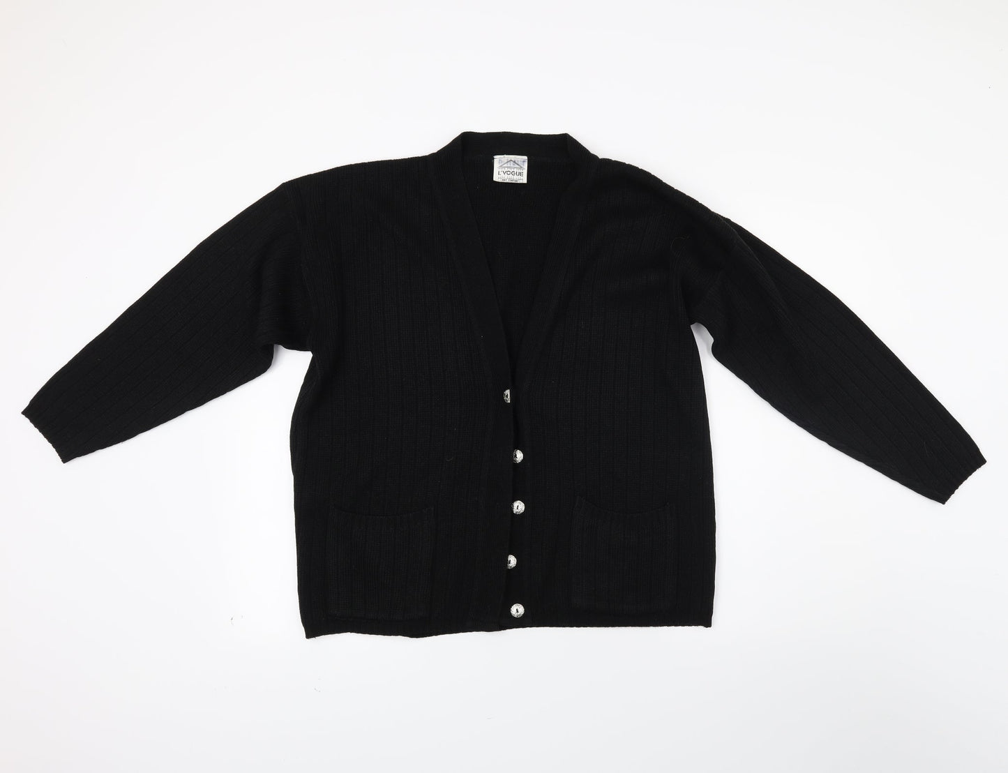 L vouge Womens Black  Knit Cardigan Jumper Size L