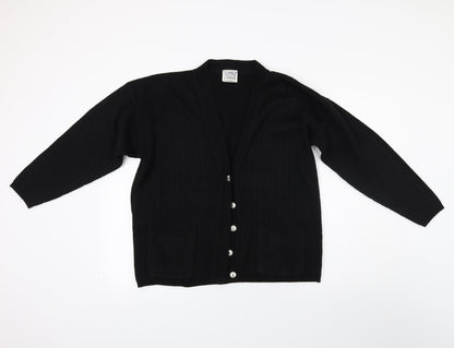 L vouge Womens Black  Knit Cardigan Jumper Size L